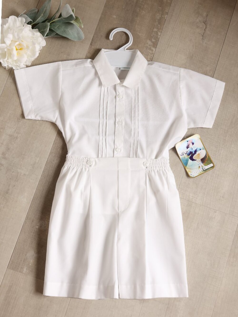 White Dressy Short Set Button-on Ring Bearer Boy's Special Occasion Portrait NWT